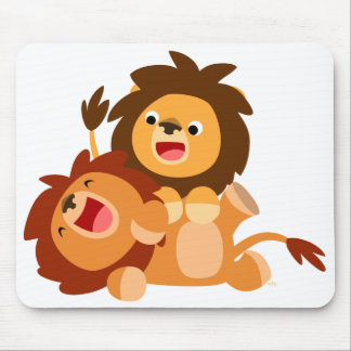 Tapis De Souris Deux Jolies Cartoon Lions Mousepad