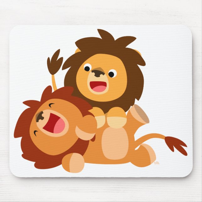 Tapis De Souris Deux Jolies Cartoon Lions Mousepad (Devant)