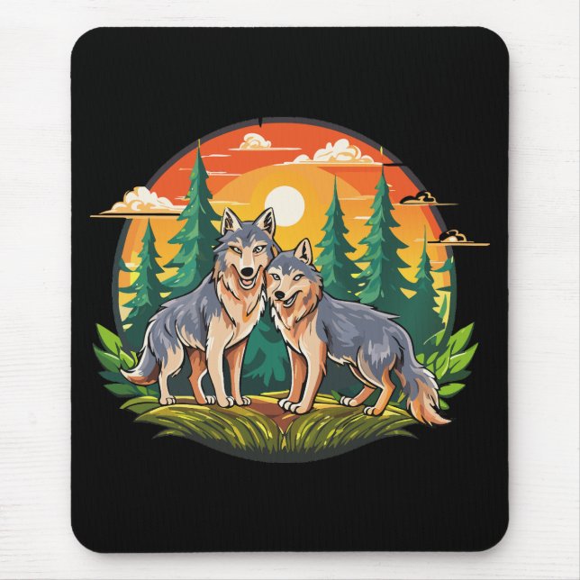 Tapis De Souris Deux loups (Devant)