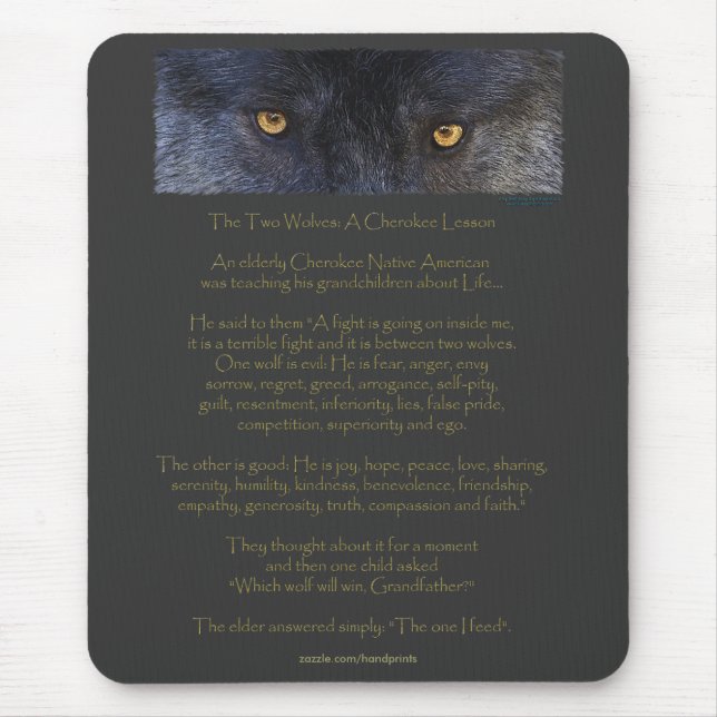 Tapis De Souris Deux loups Cherokee Sagdom Tale Mousepad (Devant)