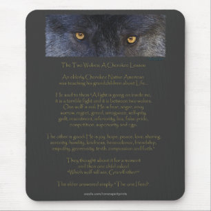 Tapis De Souris Deux loups Cherokee Sagdom Tale Mousepad