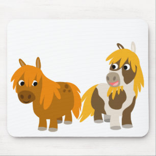 Tapis De Souris Deux mignons poneys cartonnants mousepad