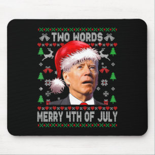 Tapis De Souris Deux Mots Joyeux 4 juillet Joe Biden Noël