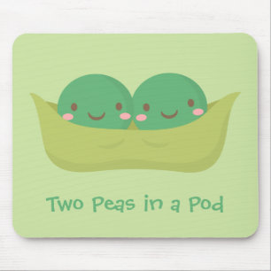 Tapis De Souris Deux pois mignons dans une cosse pour la maman