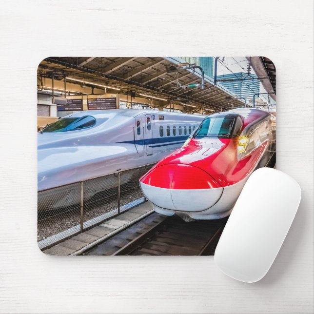 Tapis De Souris Deux Shinkansen à la gare de Tokyo (Avec souris)