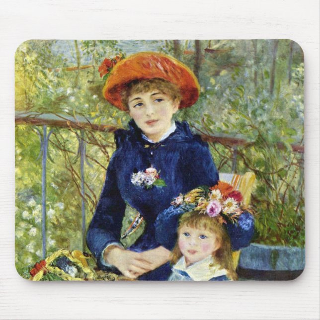 Tapis De Souris Deux Soeurs (En Terrasse) De Pierre Renoir (Devant)