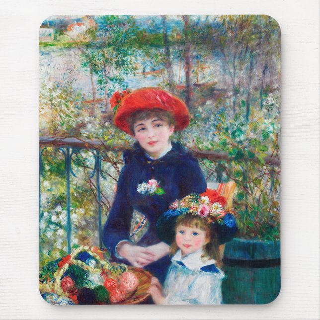 Tapis De Souris Deux Soeurs (En Terrasse) Pierre Auguste Renoir (Devant)
