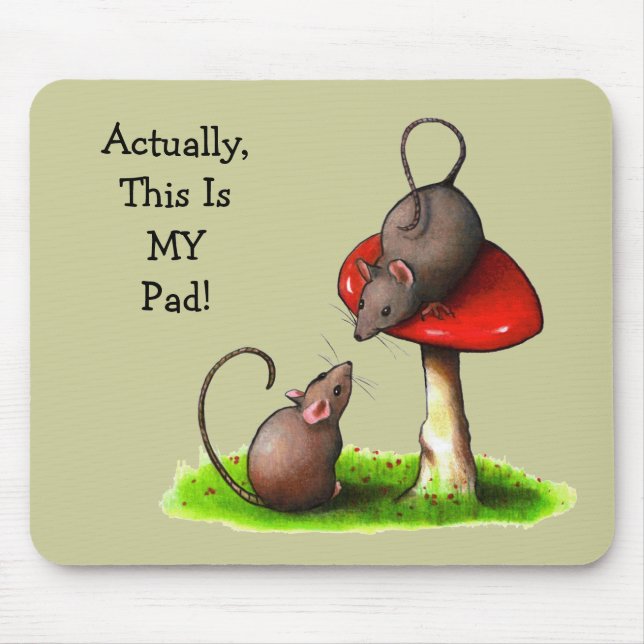 Tapis De Souris Deux souris mignonnes : Champignon : C'est MA (Devant)