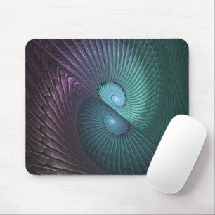 Tapis De Souris Deux spirales colorées art fractal abstrait modern