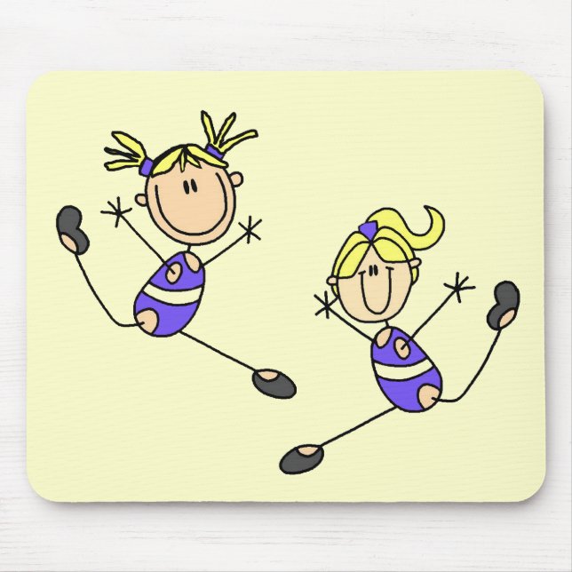 Tapis De Souris Deux T-shirts et cadeaux blonds de gymnaste de (Devant)