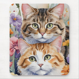 Tapis De Souris Deux visages de chaton mignons