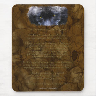 Tapis De Souris DEUX WOLVES CHEROKEE TALE Native American