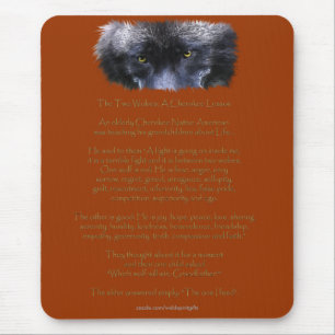 Tapis De Souris DEUX WOLVES CHEROKEE TALE Native American