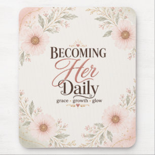 Tapis De Souris Devenir son quotidien floral d'amour de soi