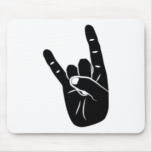 Tapis De Souris Devil Horns sign language pictogram for rock music