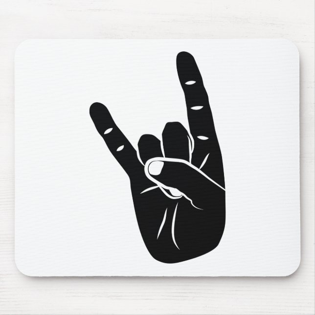 Tapis De Souris Devil Horns sign language pictogram for rock music (Devant)