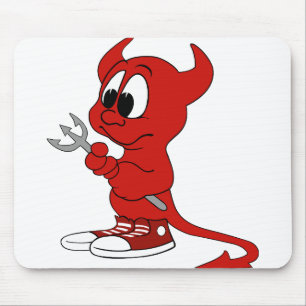 Tapis De Souris Devil Red Demon Cartoon Satan Evil Hell Heure