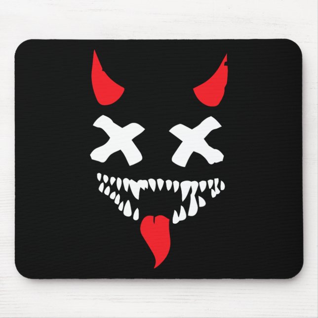 Tapis De Souris Devil Visage Lazy Halloween Costume d'effroi Dépla (Devant)