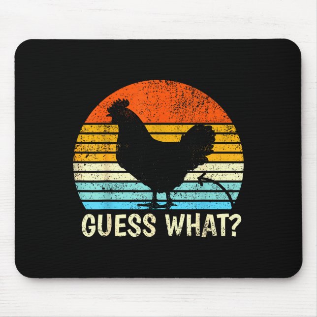 Tapis De Souris Devinez quoi_ Cul de poulet ! Blague de ferme drôl (Devant)