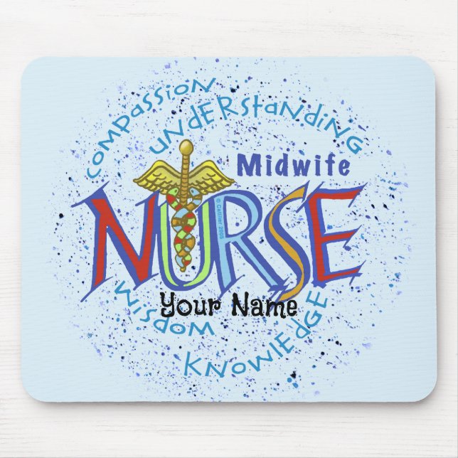 Tapis De Souris Devise d'infirmière sage-femme (Devant)