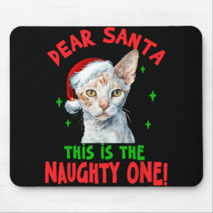 Tapis De Souris Devon Rex Cat Noël Cher Père Noël Voici Le Nau