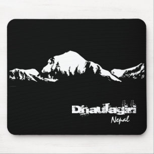 Tapis De Souris Dhaulagiri Népal Noir Et Blanc