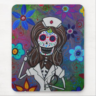 Tapis De Souris Dia de los Muertos Nurse RN