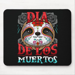 Tapis De Souris Dia De Los Muertos Paresseux Crâne de Sucre Calave