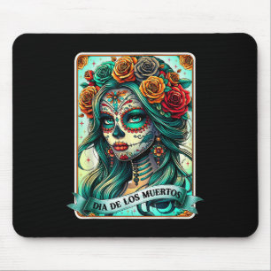 Tapis De Souris Dia De Los Muertos Rose Flower Woman Day Du De De