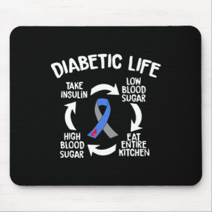 Tapis De Souris Diabète amusant Cycle de vie Diabète Cadeau de sen