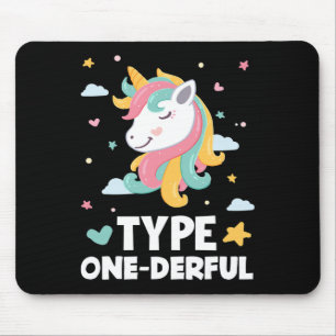 Tapis De Souris Diabète amusant Type 1 Diabète Type Unico à un seu