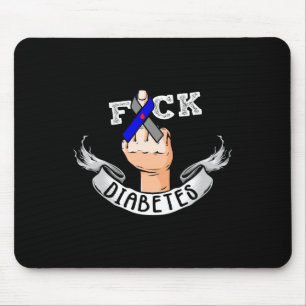 Tapis De Souris Diabète Bleu Ruban Diabétique Type 1 Sensibilisati