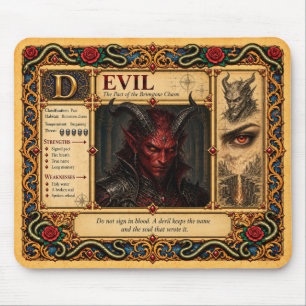 Tapis De Souris Diable, Art du Bestiaire Médiéval