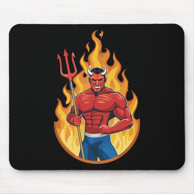 Tapis De Souris Diable avec trident (Devant)
