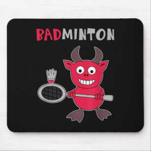 Tapis De Souris Diable de badminton Joueur de badminton Navette Sp