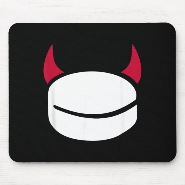 Tapis De Souris Diable de rondelle de hockey (Devant)