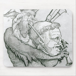 Tapis De Souris Diable jouant la tête de l'homme comme saxophone,