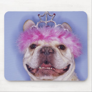 Tapis De Souris Diadème de port de bouledogue