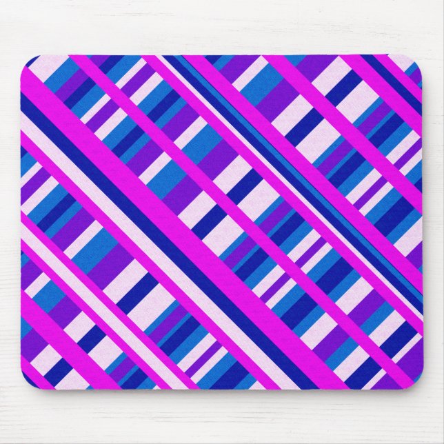 Tapis De Souris Diagonale bleue rose violet (Devant)