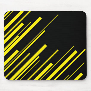 Tapis De Souris Diagonales en jaune et noir