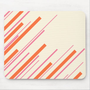 Tapis De Souris Diagonales - rose, orange et crème