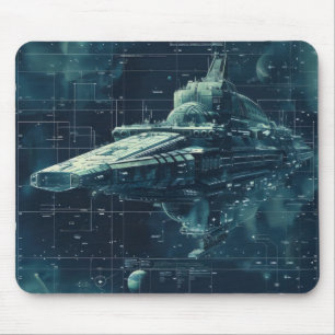 Tapis De Souris Diagramme de Cuirassé de Science-Fiction