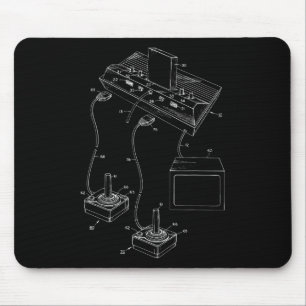 Tapis De Souris Diagramme de jeu vintage - Jeux vidéo Joystick con