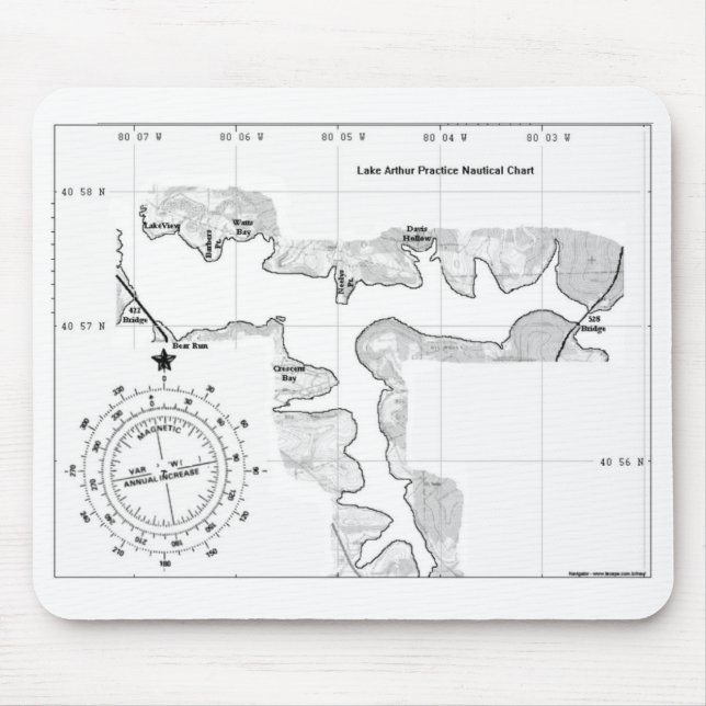Tapis De Souris Diagramme de lac Arthur Mousepad (Devant)