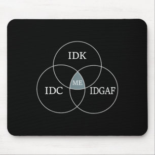 Tapis De Souris Diagramme de Venn Idgaf Mème Funny Science Scifi I