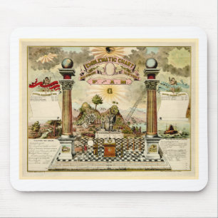 Tapis De Souris Diagramme emblématique maçonnique de franc-maçon