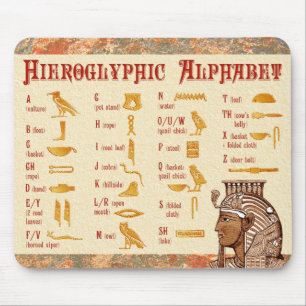 Tapis De Souris Diagramme hiéroglyphique égyptien d'alphabet