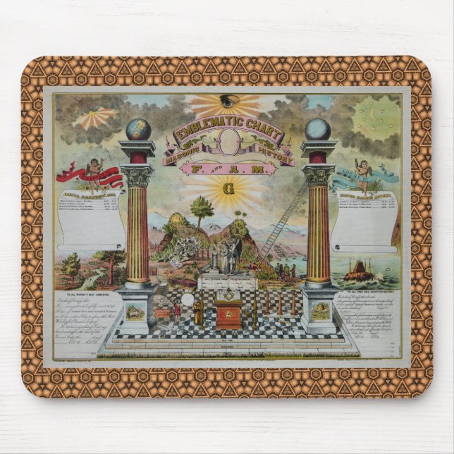 Tapis De Souris Diagramme maçonnique (avec la frontière douanière) (Devant)
