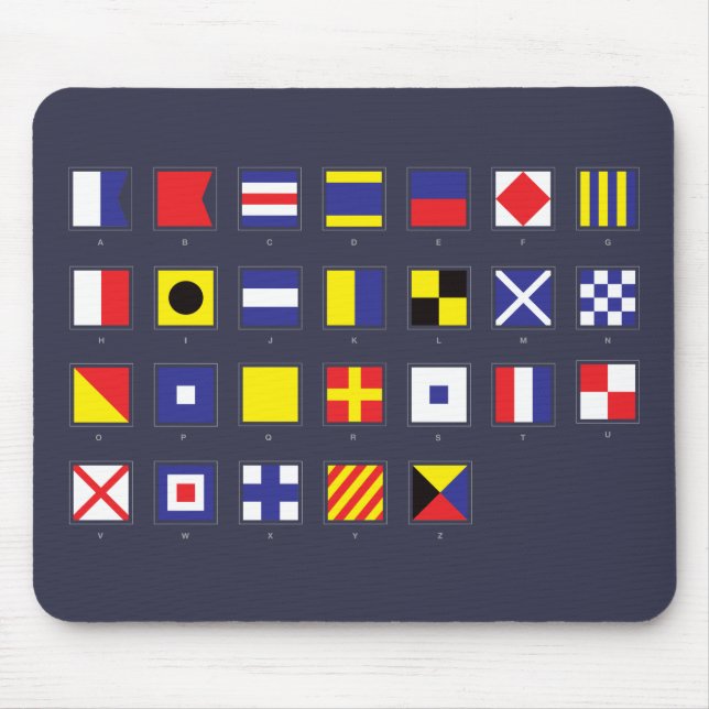 Tapis De Souris Diagramme nautique de drapeau (Devant)