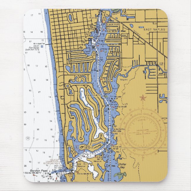 Tapis De Souris Diagramme nautique Mousepad de port de Naples, la (Devant)